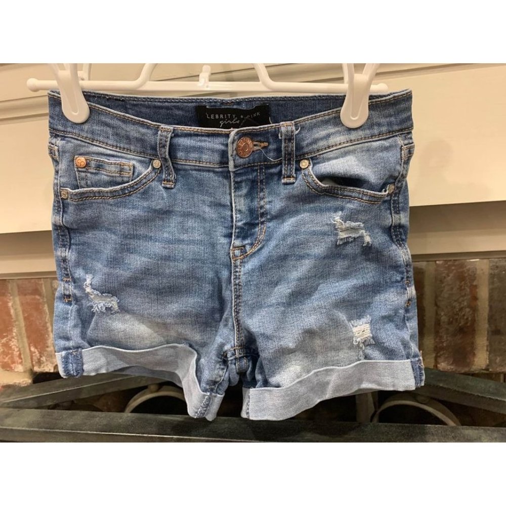 Celebrity Pink Girls Sz 12 denim girls shorts, distressed